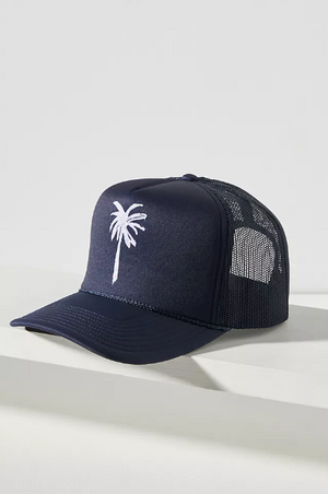 Trucker Hat Palm Checkered