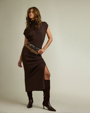 Natalie Merino Turtleneck Midi Dress