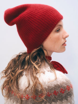 Cashmere Ribbed Beanie