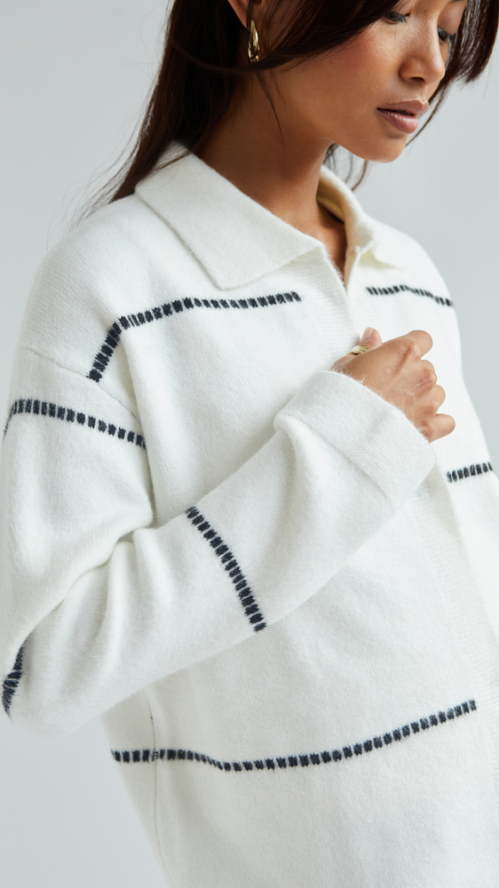 Clara Contrast Stitch Cardigan