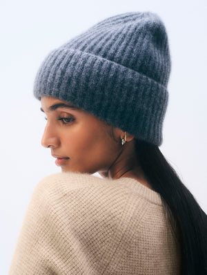 Cashmere Luxe Ribbed Beanie