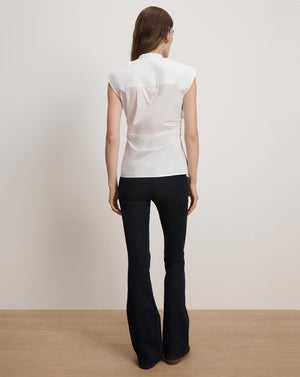 Joon Tie-Neck Button-Down Blouse