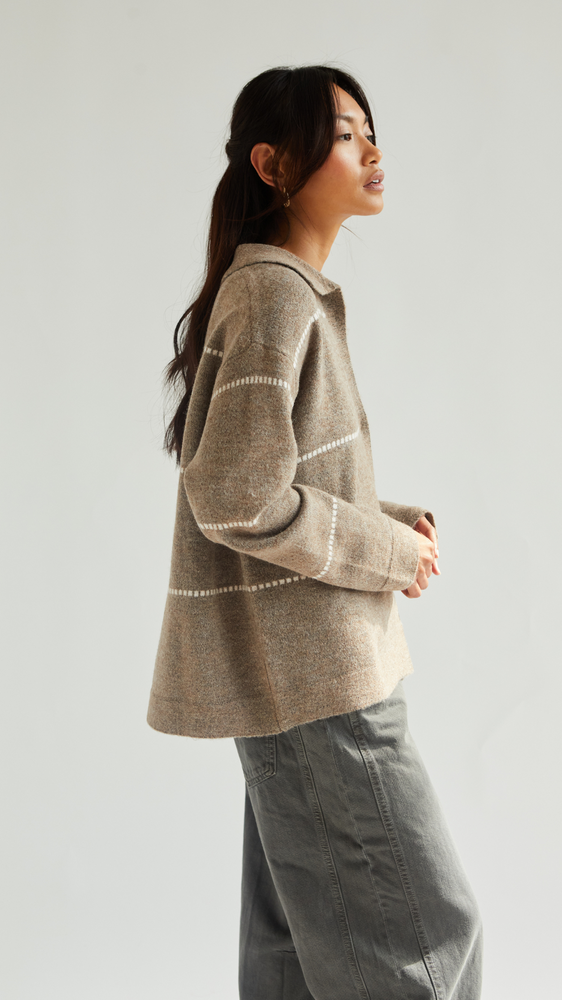 Clara Contrast Stitch Cardigan