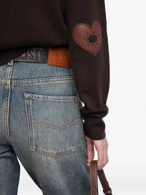 Cici Heart-Patch Sweater