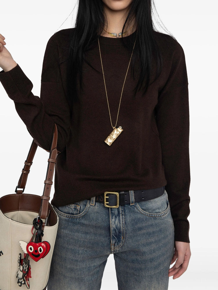 Cici Heart-Patch Sweater