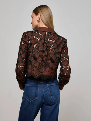 Seychelle Cropped Eyelet Blouse
