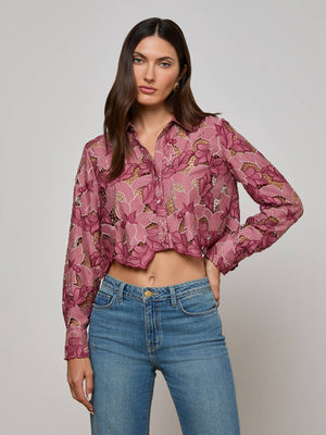 Akemi Cropped Eyelet Blouse