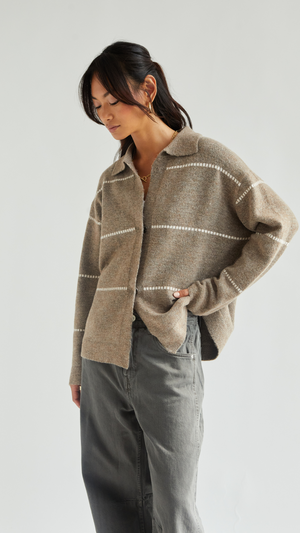 Clara Contrast Stitch Cardigan