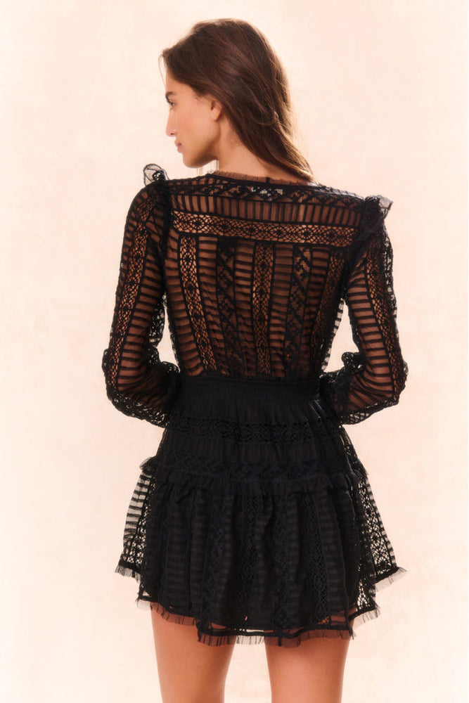 Alonsa Lace-Detailed Mini Dress