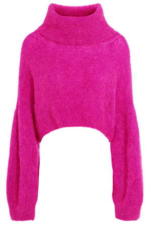 Andrea Rollneck Pullover-Neon Pink