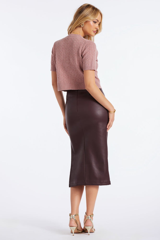 Colette Side Ruched Midi Skirt