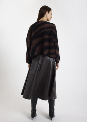 Brodie Brushed Zebra Cashmere Crewneck
