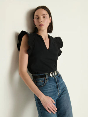 Christa Ruffle Sleeve Top