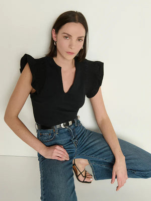Christa Ruffle Sleeve Top