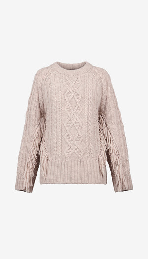 Crewneck Fringe Sweater