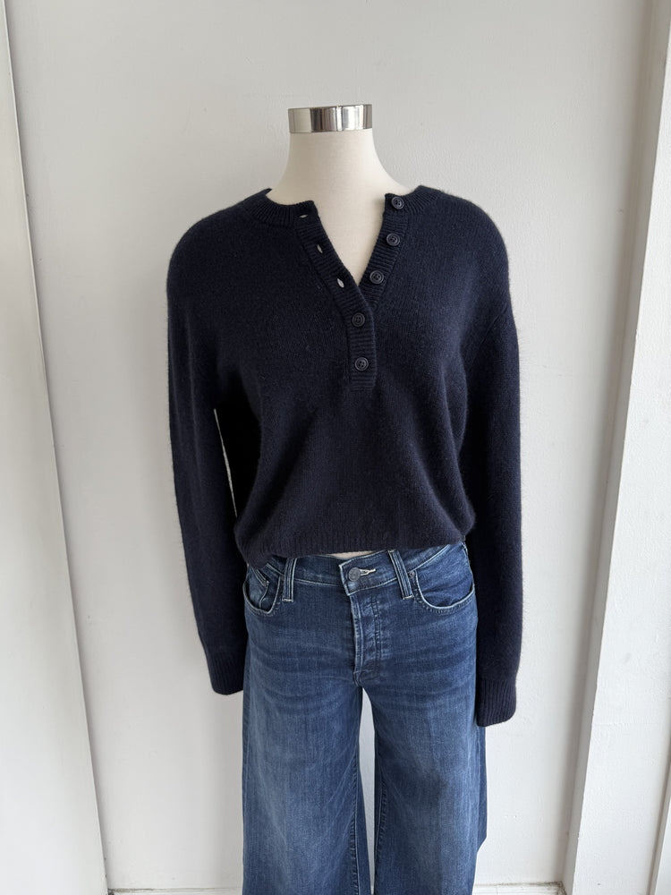 Cashmere Featherweight Button Henley