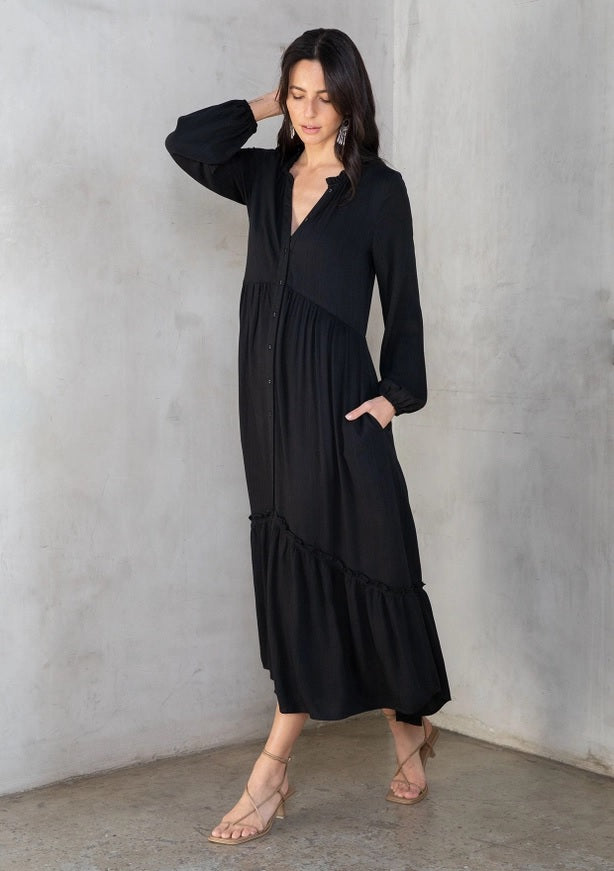 Jacquard Stripe Maxi Dress