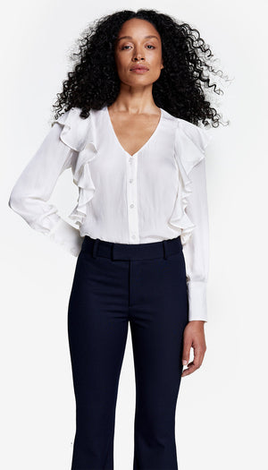 Ruffle Shoulder Blouse