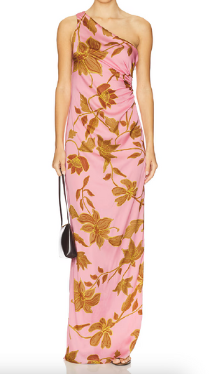 One Shoulder Ruched Maxi Dress