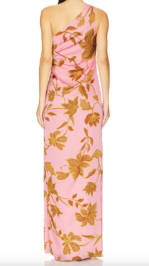 One Shoulder Ruched Maxi Dress