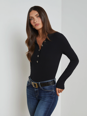 Sterling Jewel Button Collar Sweater