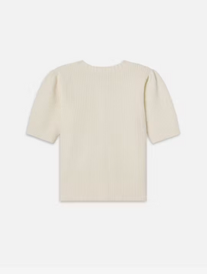 Shrunken Short Sleeve Cardi in Cream