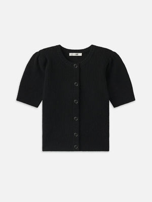 Shrunken Short Sleeve Cardi in Black