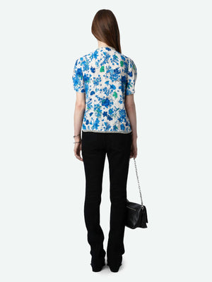 Tifiny Crepe Garden Flowers Blouse