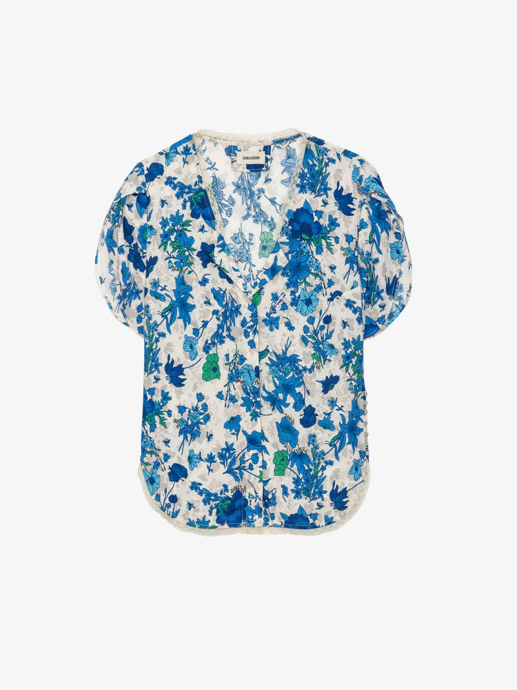 Tifiny Crepe Garden Flowers Blouse