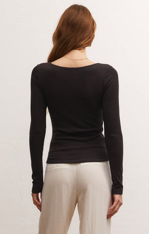 
            
                Load image into Gallery viewer, Aden V-Neck Rib Long Sleeve Top
            
        