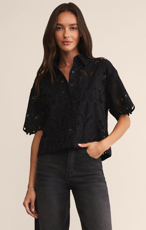 Midnight Embroidered Top