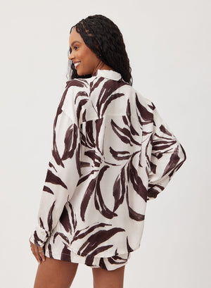Contrast Oversize Button Down