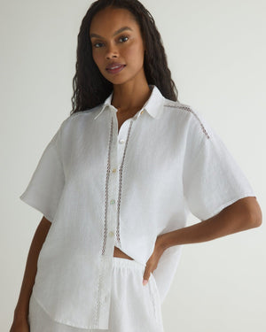 Lace Trim Button Down