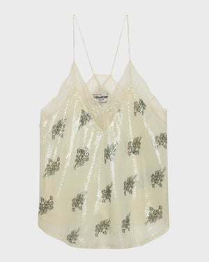Christy Sequins Flowers Top