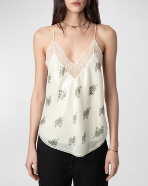 Christy Sequins Flowers Top