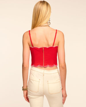 Tilda Stretch Cotton Scalloped Tank Top